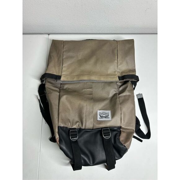 Levi's Men's Valencia Roll Top Backpack Men's Roll Top Backpack Tan Black *Notes - Picture 5 of 16